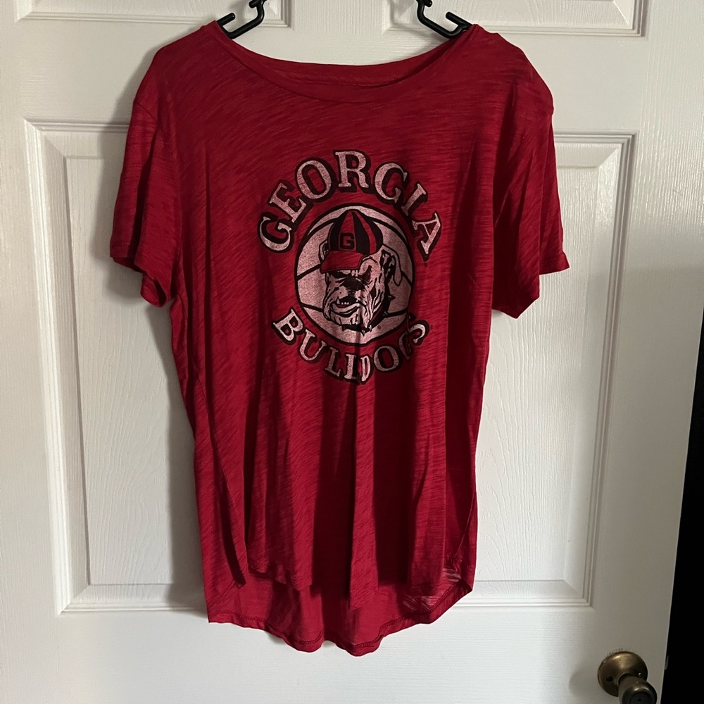 Red Short Sleeve Tee Casual Top